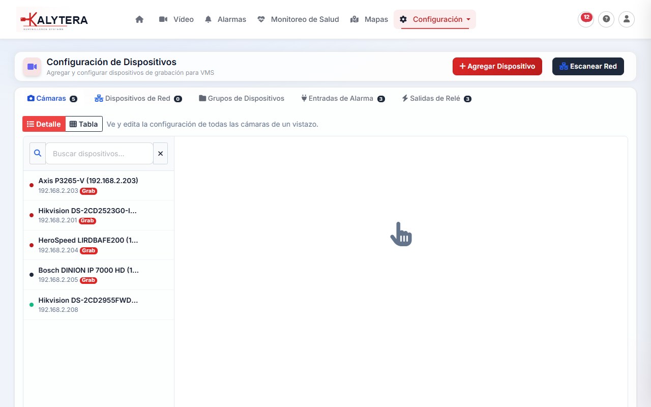 Kalytera first-time setup page