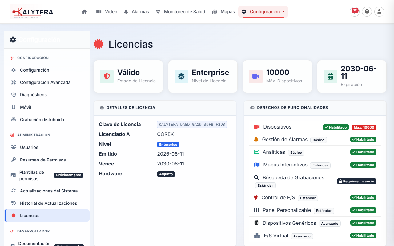 Licensing page