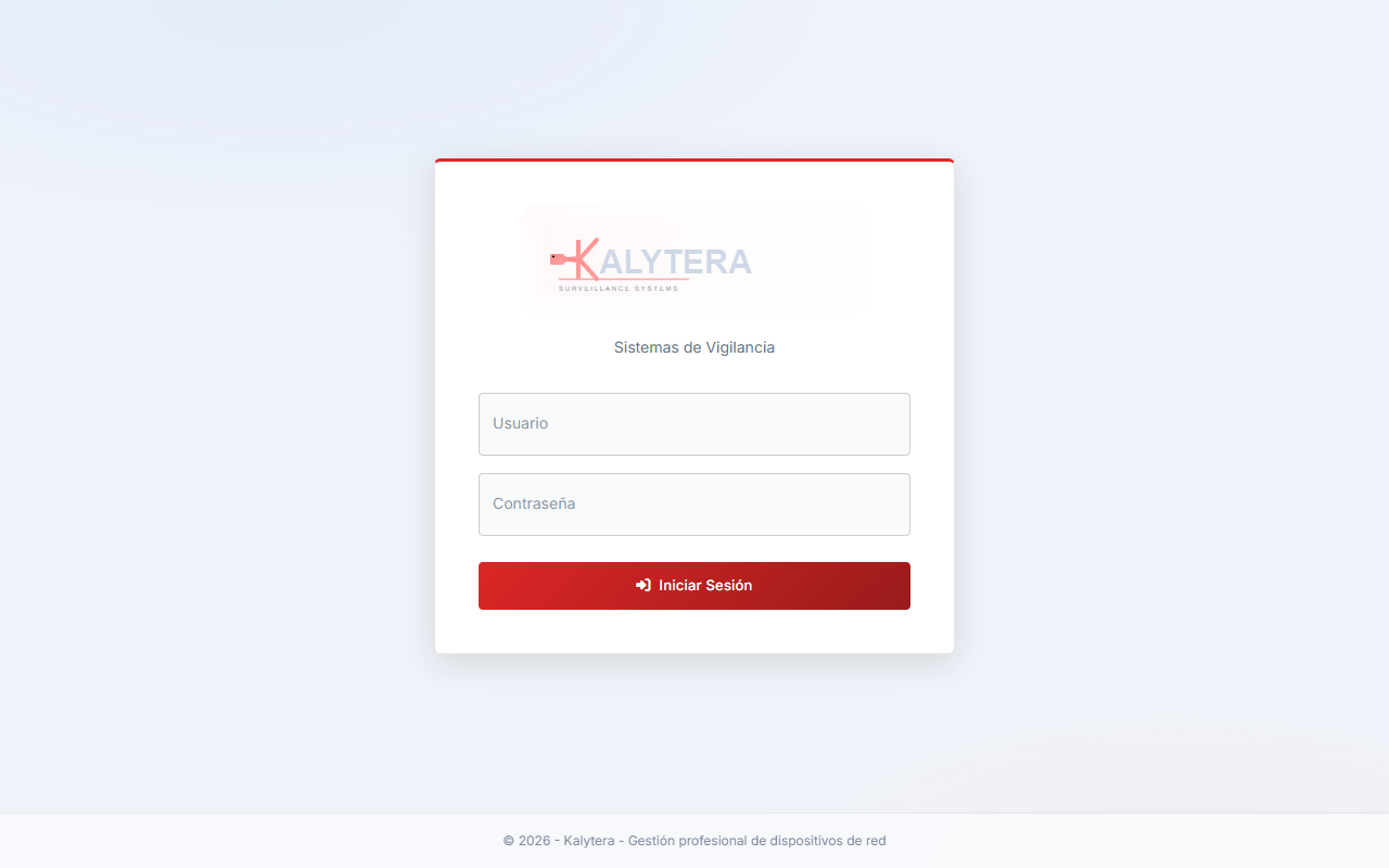 Kalytera login page